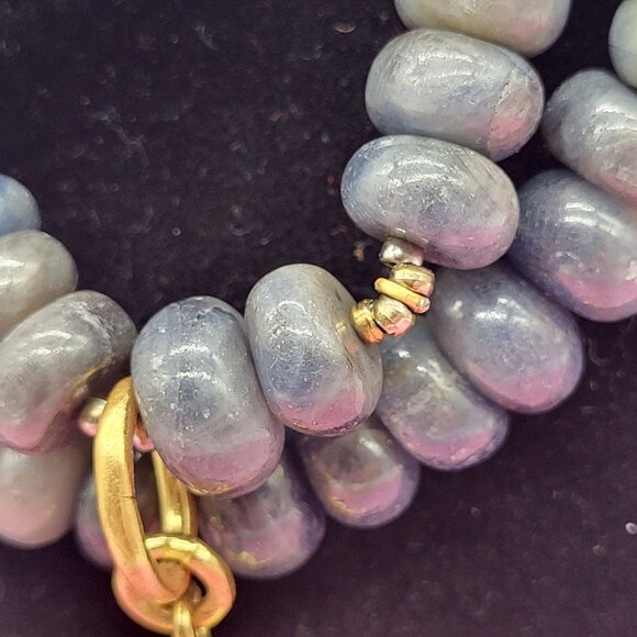 Ana Srdic S Africa Lapis Lazuli Beaded Gold Vermeil Amethyst Cabochon Necklace - Picture 4 of 14